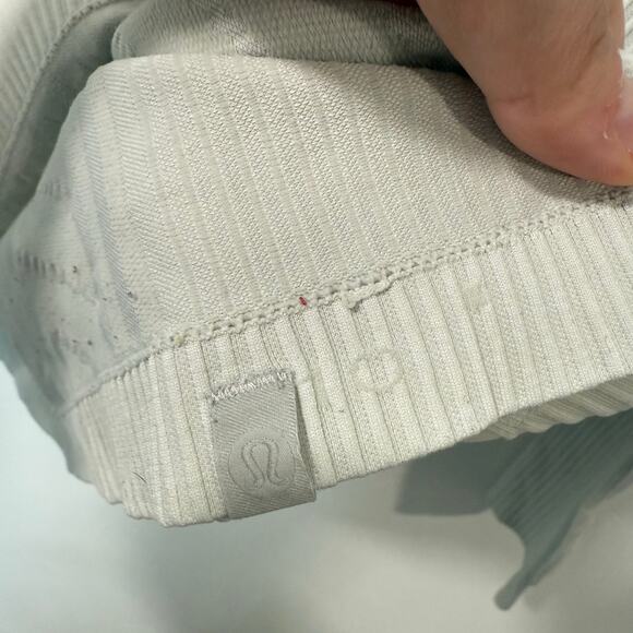 Lululemon Womens Rest Less Crew Pullover Shirt Top Cable Knit Seamless White 10 - Picture 4 of 7